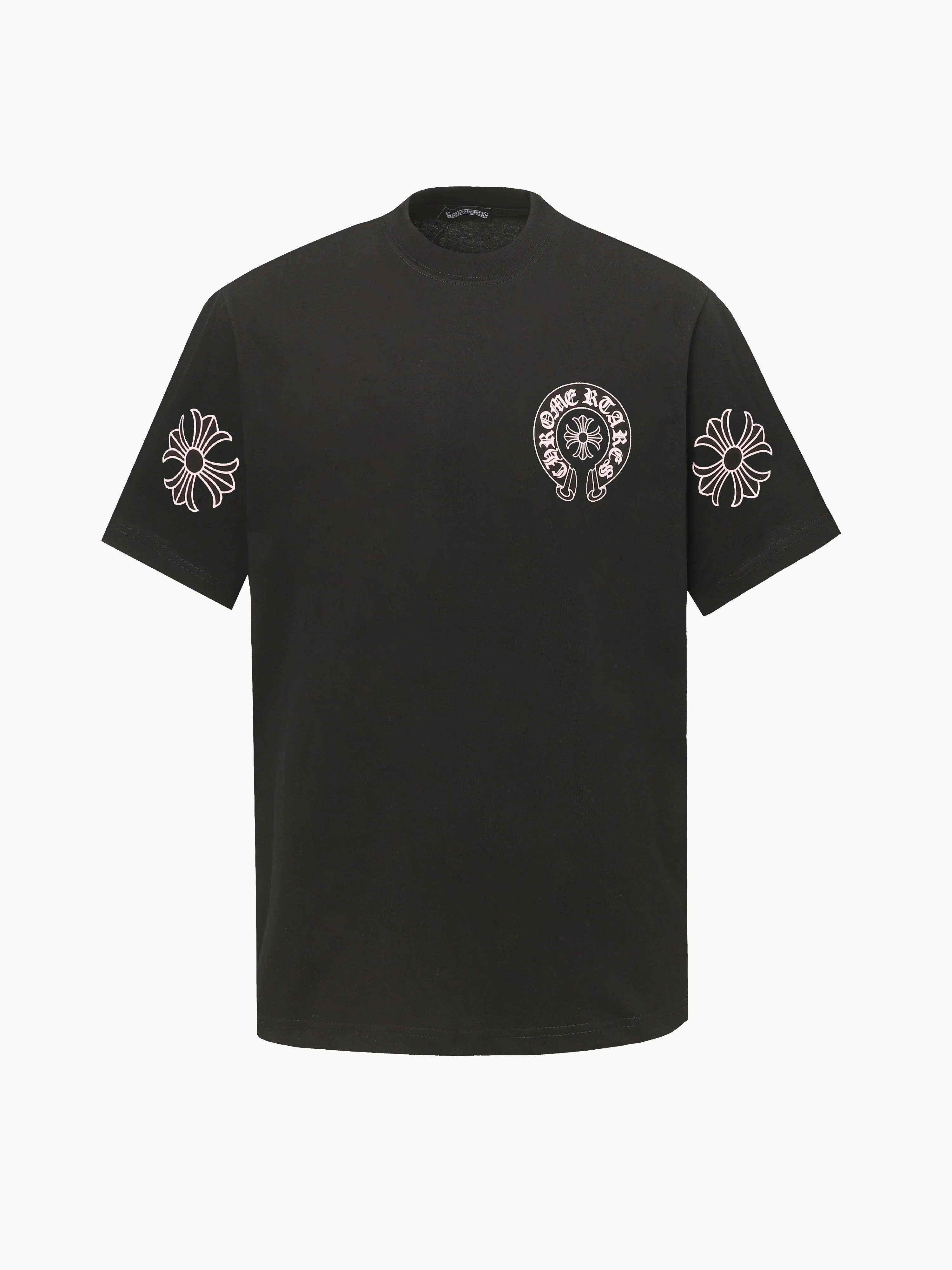 🅿️170 CHROME HEARTS/Chrome Heart CH Sanskrit printed short-sleeved T-shirt The fabric is made of 280g heavy combed cotton, customized with 32 count 1*1 threads, and washed twice for ready-to-wear. The fabric is comfortable and skin-friendly without any strange feeling. Custom-dyed fabric, with high textile density, good drape, and not easy to deform. The thick texture and tight spinning process will not affect the breathability of the fabric. The color saturation is very high. Imported digital direct-injection printing technology. A versatile and good-looking short-sleeve. The loose version covers the flesh and makes you look slimmer. It is the same style for men and women. It has three complete standards. Color: Black-White Size: XS-L